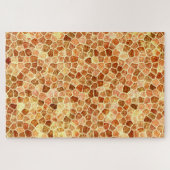 Brown and Cream Cobbled Patchwork Terrazo Pattern Puzzle (Horizontal)