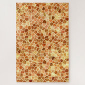 Brown and Cream Cobbled Patchwork Terrazo Pattern Puzzle (Vertikal)