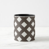 Brown and Cream Gingham Pattern Tasse (Zentrum)