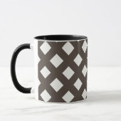 Brown and Cream Gingham Pattern Tasse (Links)