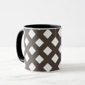 Brown and Cream Gingham Pattern Tasse (Vorderseite Links)