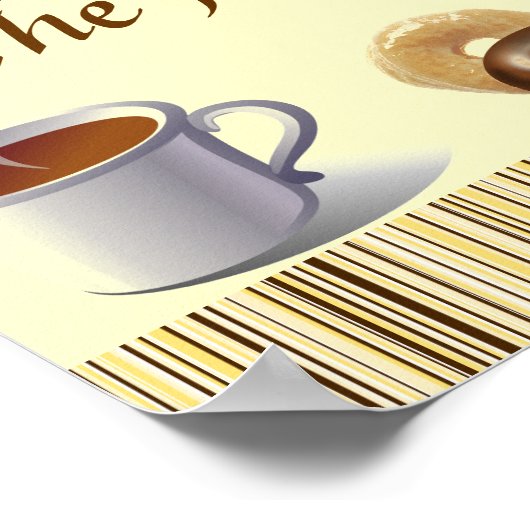 Brown and Cream Strichen Küchenplakat Poster (Ecke)