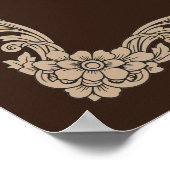 Brown and Cream Vintage Baroque Wedding Welcome Poster (Ecke)