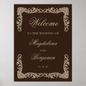 Brown and Cream Vintage Baroque Wedding Welcome Poster (Vorne)