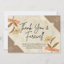 Brown and Cream Vintage Thank You Farewell Karte
