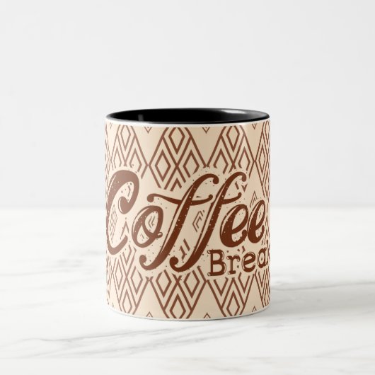 Brown and Creme Simple Coffee Break Tasse (Mittel)