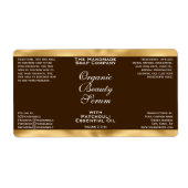 Brown and Gold Cosmetics Dropper Bottle Label (Vorne)