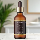 Brown and Gold Cosmetics Dropper Bottle Label