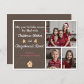 Brown and Gold Gingerbrett Weihnachtskarte Feiertagskarte (Vorne/Hinten)