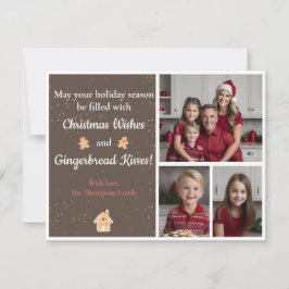 Brown and Gold Gingerbrett Weihnachtskarte Feiertagskarte