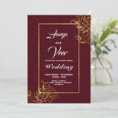 BROWN and Gold Peacock Indian Wedding Einladung (Stehend Vorderseite)