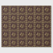 Brown and Gold Snowflake Holiday Wrapping Paper Geschenkpapier (Flach)