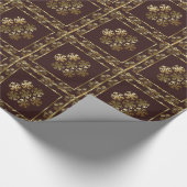 Brown and Gold Snowflake Holiday Wrapping Paper Geschenkpapier (Ecke)