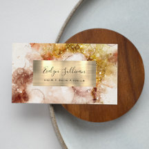 Brown and Gold Watercolor Business Card