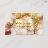 Brown and Gold Watercolor Business Card Visitenkarte (Vorderseite)