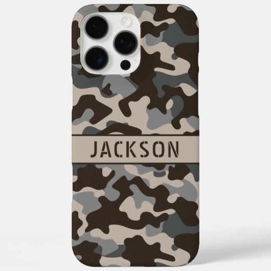 Brown and Gray Camouflage Personalized Case-Mate iPhone Hülle (Rückseite)