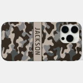 Brown and Gray Camouflage Personalized Case-Mate iPhone Hülle (Rückseite (Horizontal))