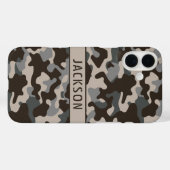 Brown and Gray Camouflage Personalized Case-Mate iPhone Hülle (Rückseite (Horizontal))