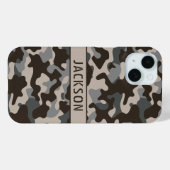 Brown and Gray Camouflage Personalized Case-Mate iPhone Hülle (Rückseite (Horizontal))