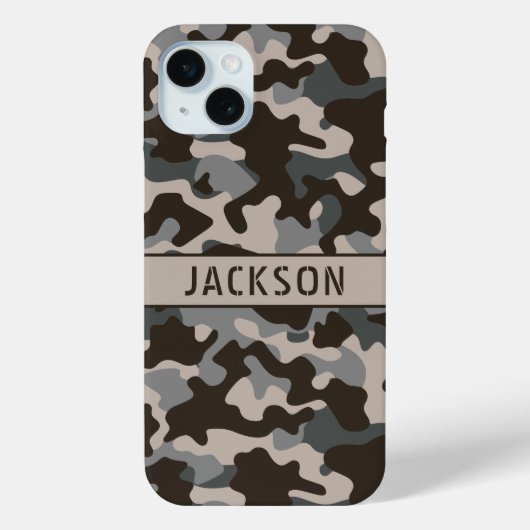 Brown and Gray Camouflage Personalized Case-Mate iPhone Hülle (Rückseite)