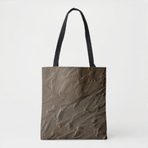 Brown and gray floral textile tasche