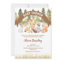 Brown And Green Woodland Animals Baby Shower 