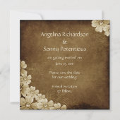 Brown and Ivory Floral Save the Date (Vorderseite)
