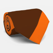 Brown and Orange Broad Regimental Stripe Krawatte (Gerollt)