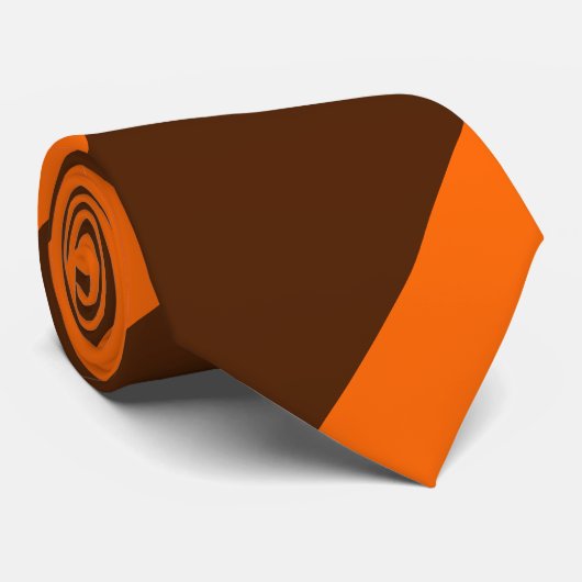 Brown and Orange Broad Regimental Stripe Krawatte (Gerollt)