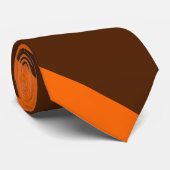 Brown and Orange Broad University Strip Krawatte (Gerollt)