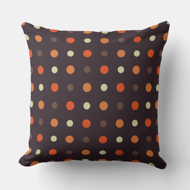 brown and orange fall polka dot kissen (Vorderseite)