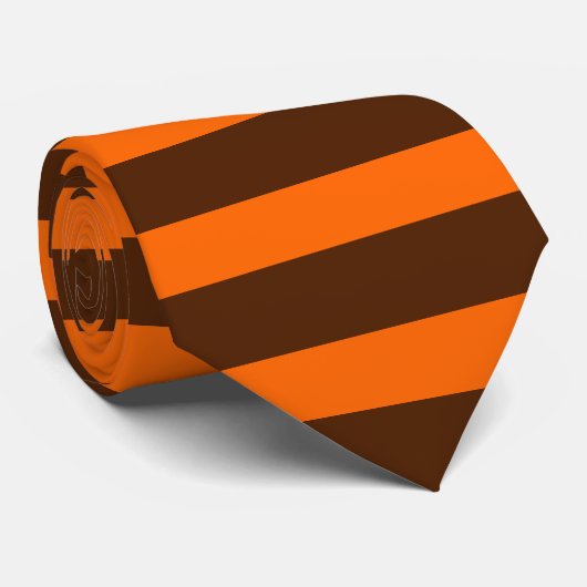 Brown and Orange Horizontal Striped Krawatte (Gerollt)