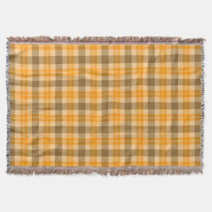 Brown and Orange Tartan Kariert Decke