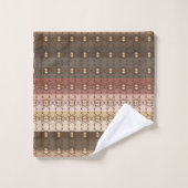 Brown And Peach Stripe Badhandtuch Set (Waschlappen)