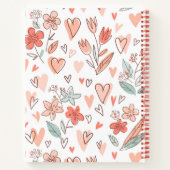 Brown and Pink Floral Heart Notebook Notizblock (Rückseite)