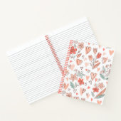 Brown and Pink Floral Heart Notebook Notizblock (Innenseite)