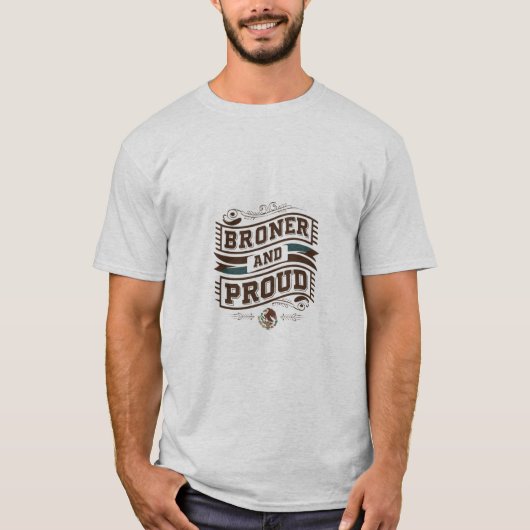 "Brown and Proud Mexican Eagle Banner T - Shirt" T-Shirt (Vorderseite)