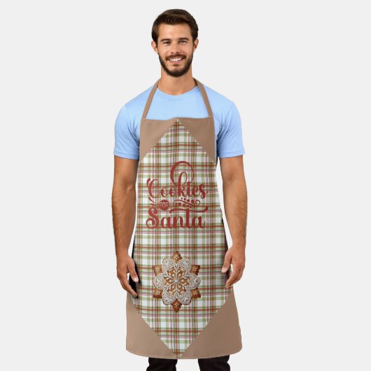 Brown and Red Plaid Cookies for Santa Schürze (Getragen)