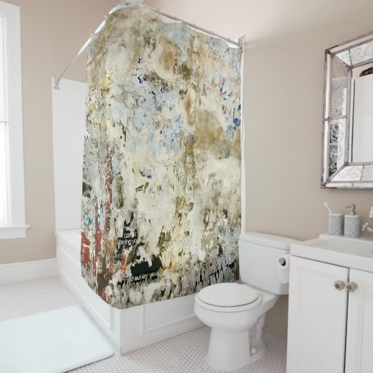 Brown and red wallpaper duschvorhang (Beispiel)