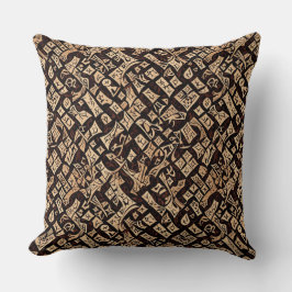 Brown and Tan Abstract Mosaic Kissen