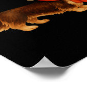 Brown And Tan Christmas Dachshund Santa Hat  Poster (Ecke)