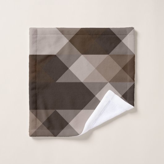 brown and tan geometric badhandtuch set (Waschlappen)