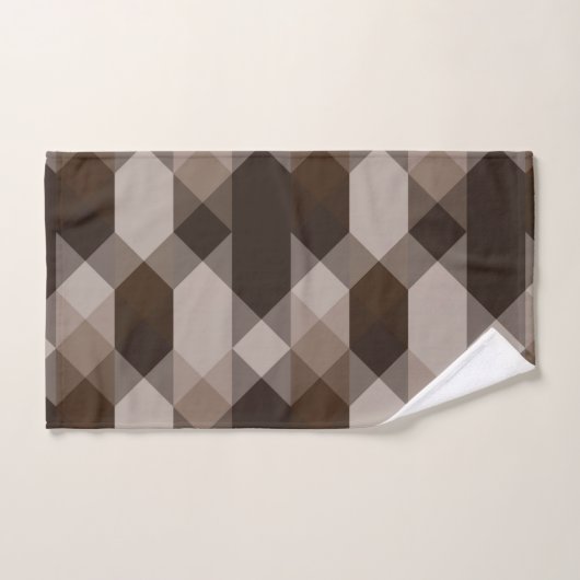 brown and tan geometric badhandtuch set (Handtuch)