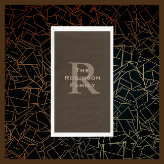 Brown and Tan Name Mit Monogramm Paper Handtuch Serviette