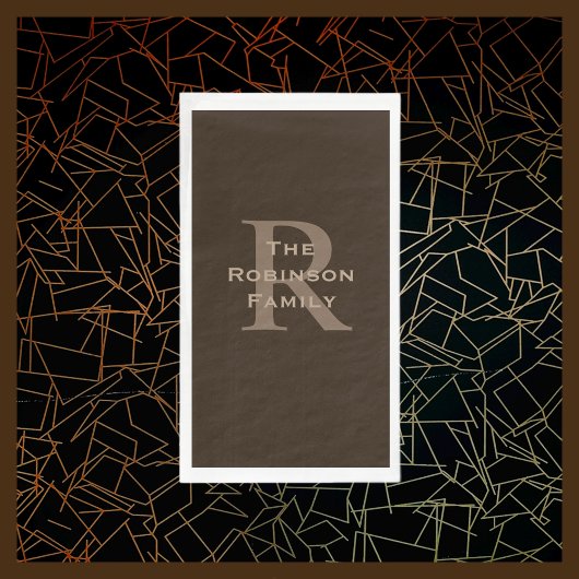 Brown and Tan Name Mit Monogramm Paper Handtuch Serviette