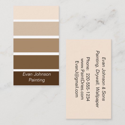 Brown and Tan Paint Samples Visitenkarte (Vorne/Hinten)