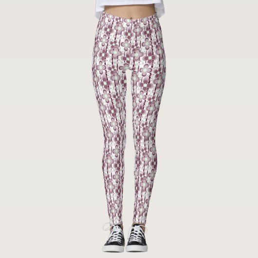 brown and white floral pattern leggings (Vorderseite)