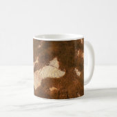 Brown and white floral textile kaffeetasse (VorderseiteRechts)