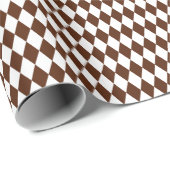 Brown and White Harlequin Wrapping Paper Geschenkpapier (Rolleneckpunkt)