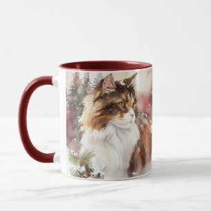 Brown and White Maine Coon Tabby Cat Tasse